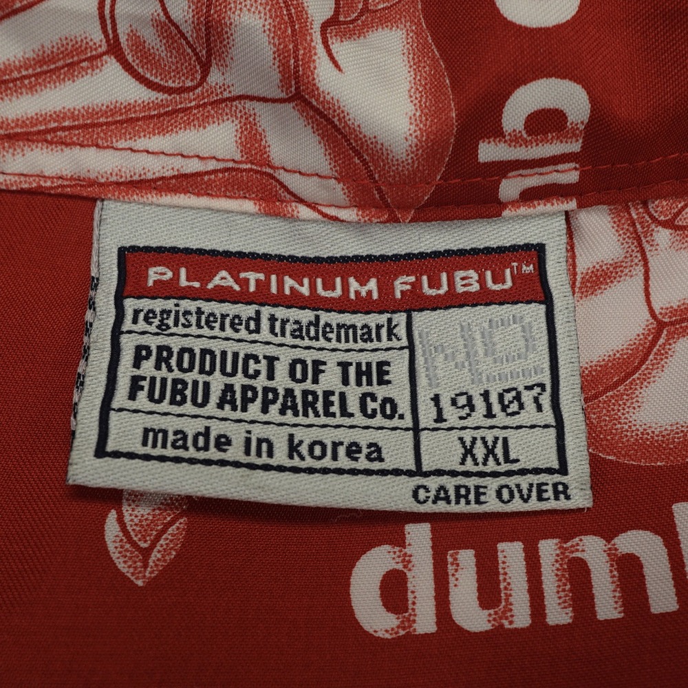 Platinum FUBU Shirt Mens XXL Red Fat Albert Dumb Donald Streetwear Short Sleeve - Picture 7 of 16